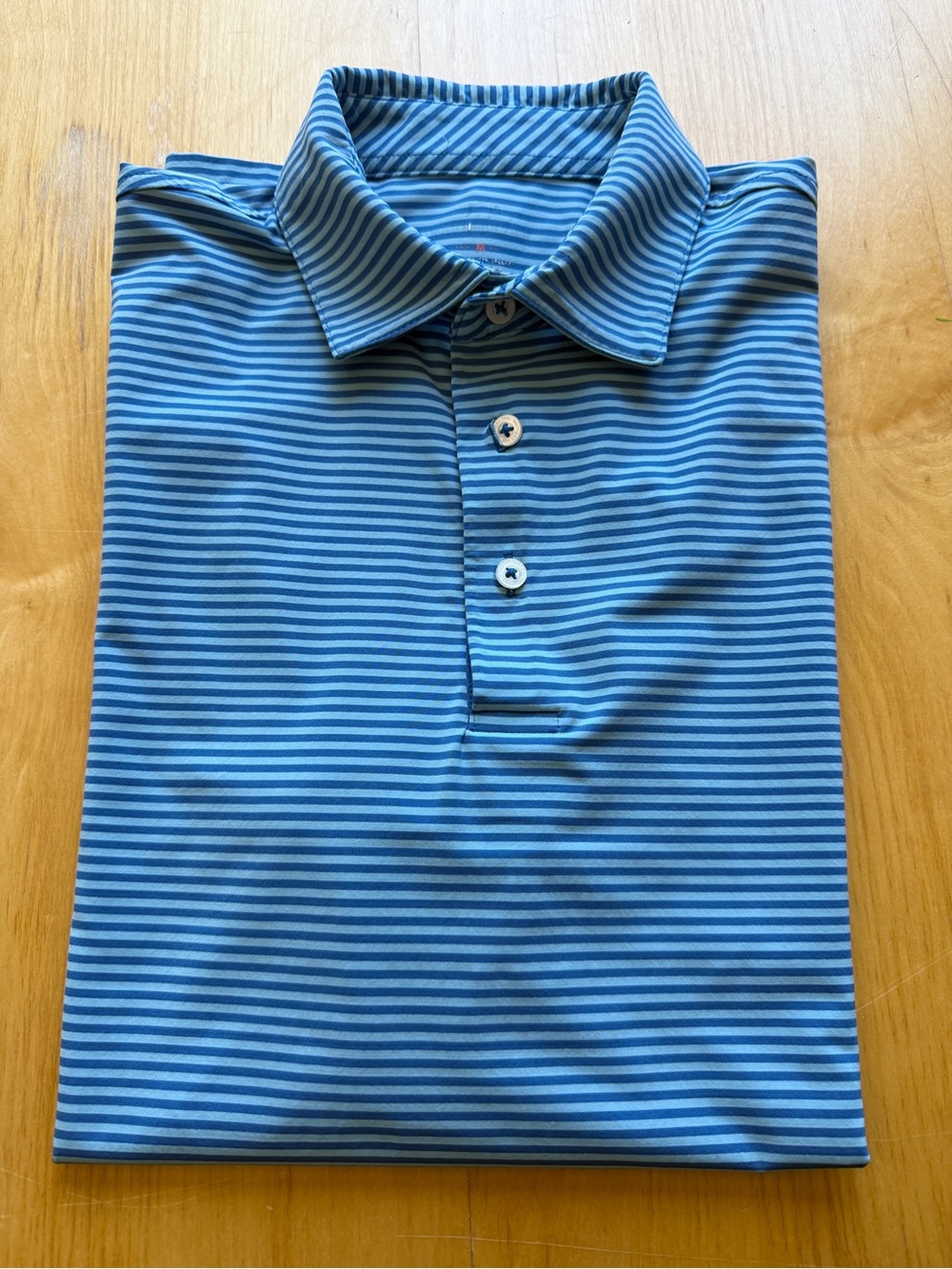Southern Tide Performance Golf Polo Shirt Men’s Medium Blue Striped Stretch